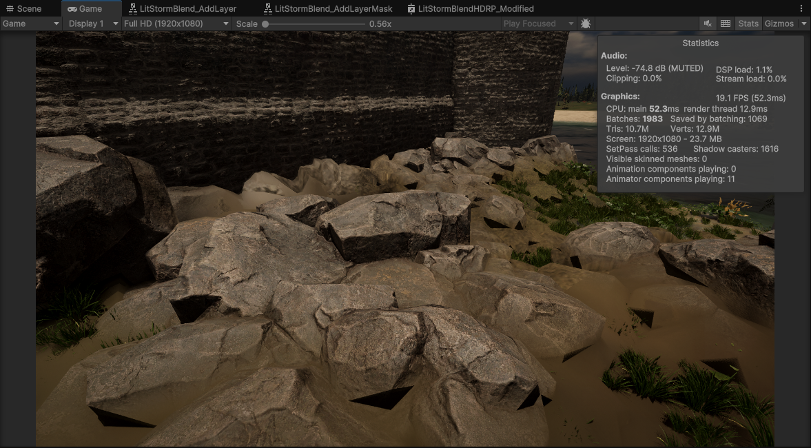 Before: Obvious seams between vegetation and ground